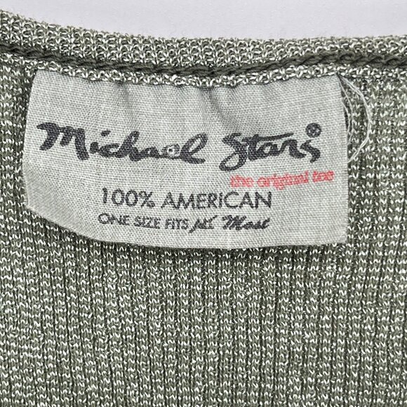 Michael Stars Green Ribbed Cami Top Lace Trim Y2K Aesthetic One Size USA Preppy - Picture 4 of 8